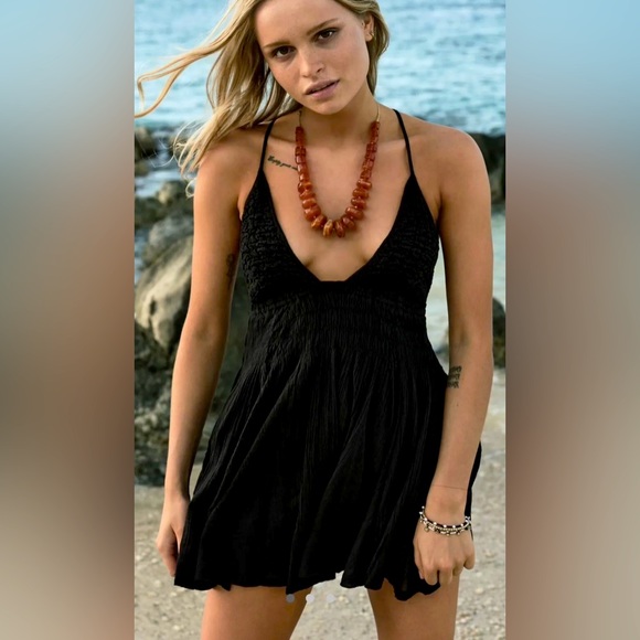 Free People Forever Favorite Mini Dress Size XS Black - Picture 1 of 11